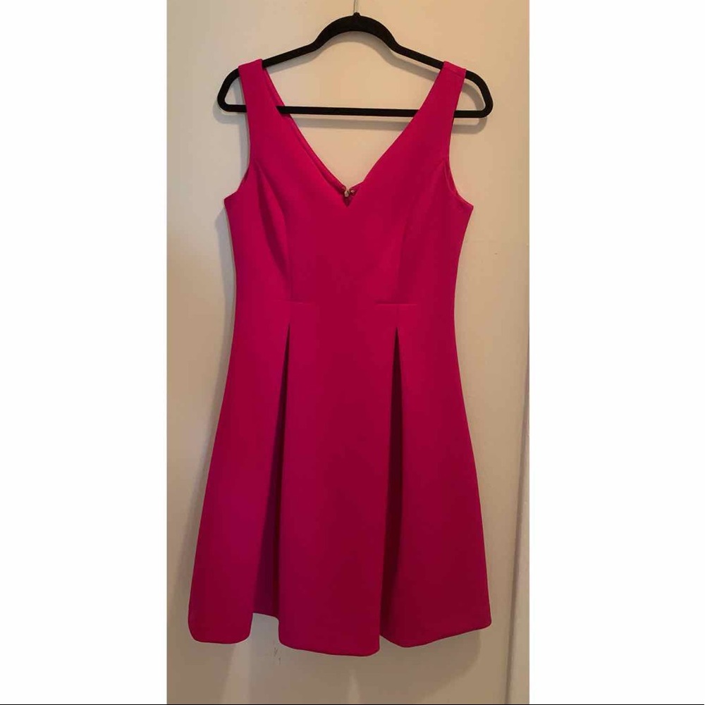 DKNY sweetheart scuba fit and flare dress